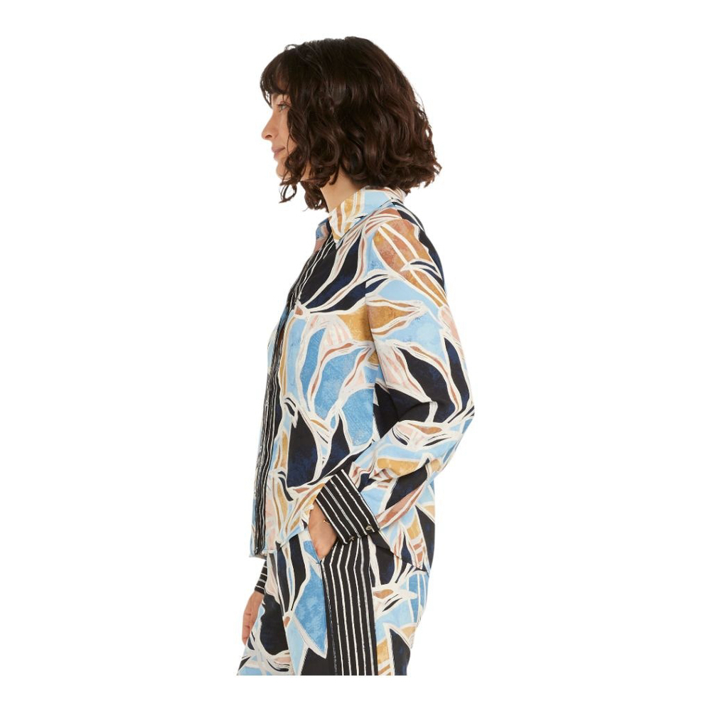 Nic + Zoe Sapphire Shades Shirt Button Up Print Bold Pinstripe Down Front & Cuff - Picture 3 of 12